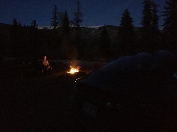 Colorado campsite campfire